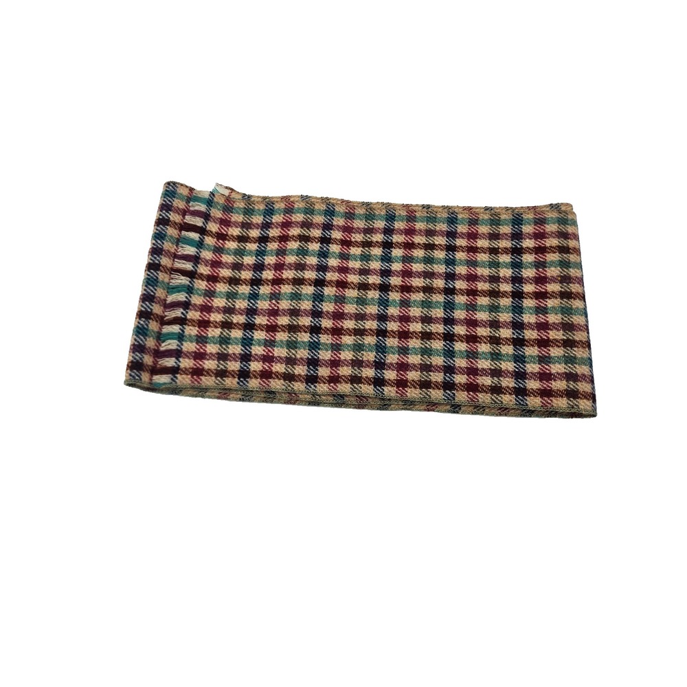 Vintage Plaid Fringe Scarf Multicolor Academia Preppy Cottagecore - Picture 2 of 4